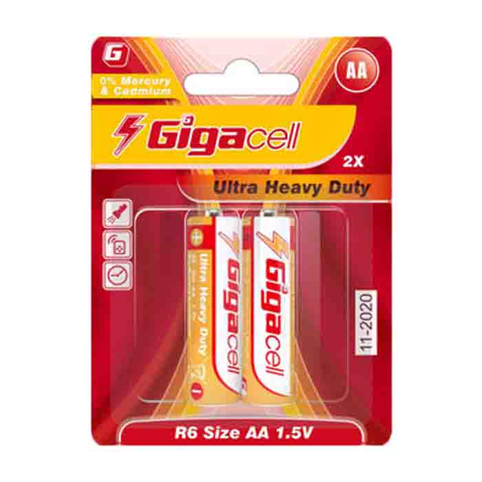 عکس اصلی باتری قلمی گیگاسل مدل Ultra Heavy Duty بسته دو عددی
